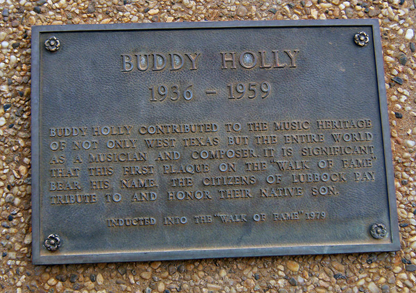 Buddy Holly Statue Plaque