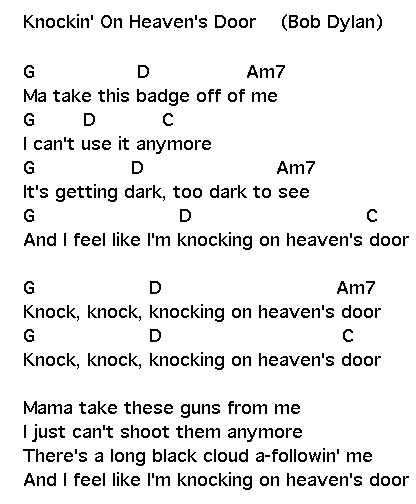 Knocking on heaven s door текст